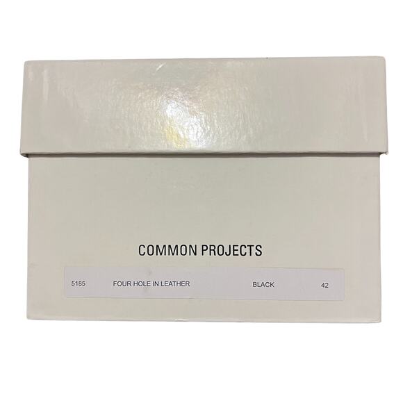 NEW COMMON PROJECTS Four Hole Low Sneakers Black Leather EU 42 US 9 Shoes ITALY - Picture 2 of 13